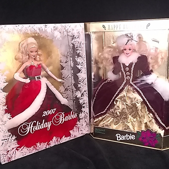 Mattel Barbie 2fer Holiday Barbie Rare Vintage Special 1996 Ed., & 2007 Ed. NIB - Picture 1 of 7